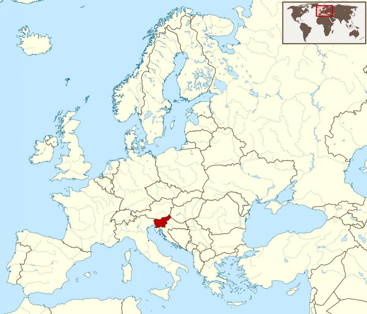 Eslovenia ubicación en el mapa del mundo