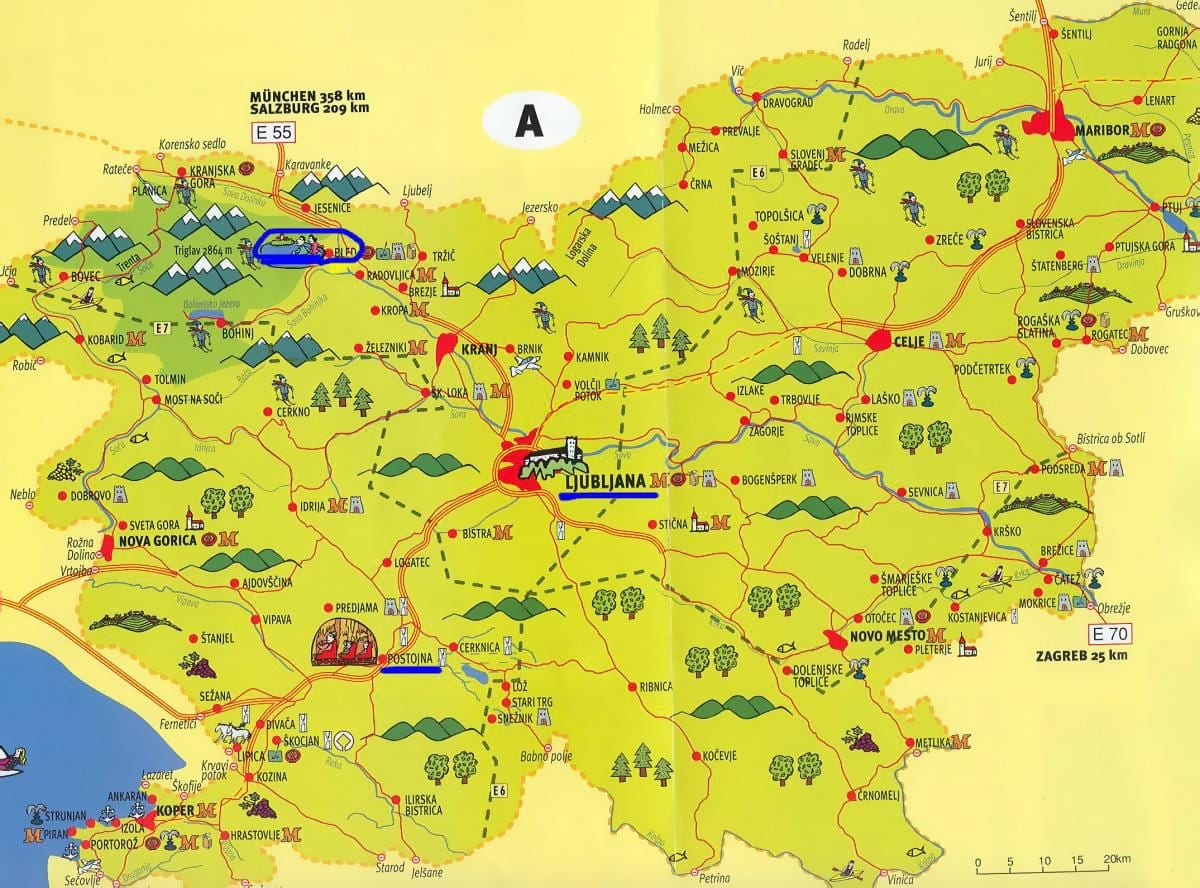 Mapa de Eslovenia turismo