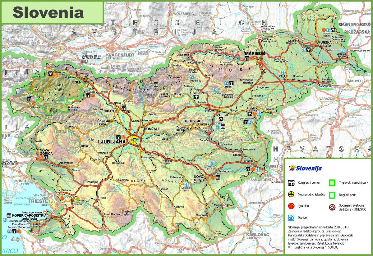 Mapa de Eslovenia carretera