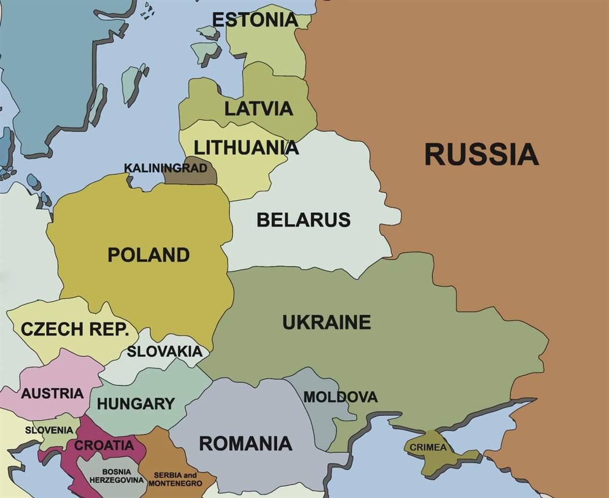 Mapa de Eslovenia y los países vecinos