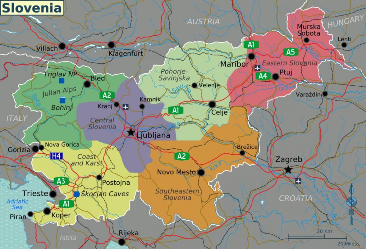 Eslovenia mapa del país