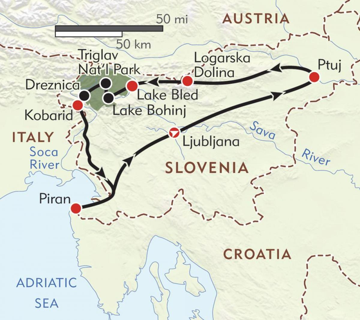 mapa de piran, Eslovenia