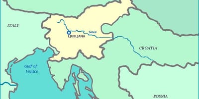 Mapa de la costa Eslovena