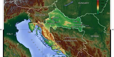El mapa topográfico de Eslovenia